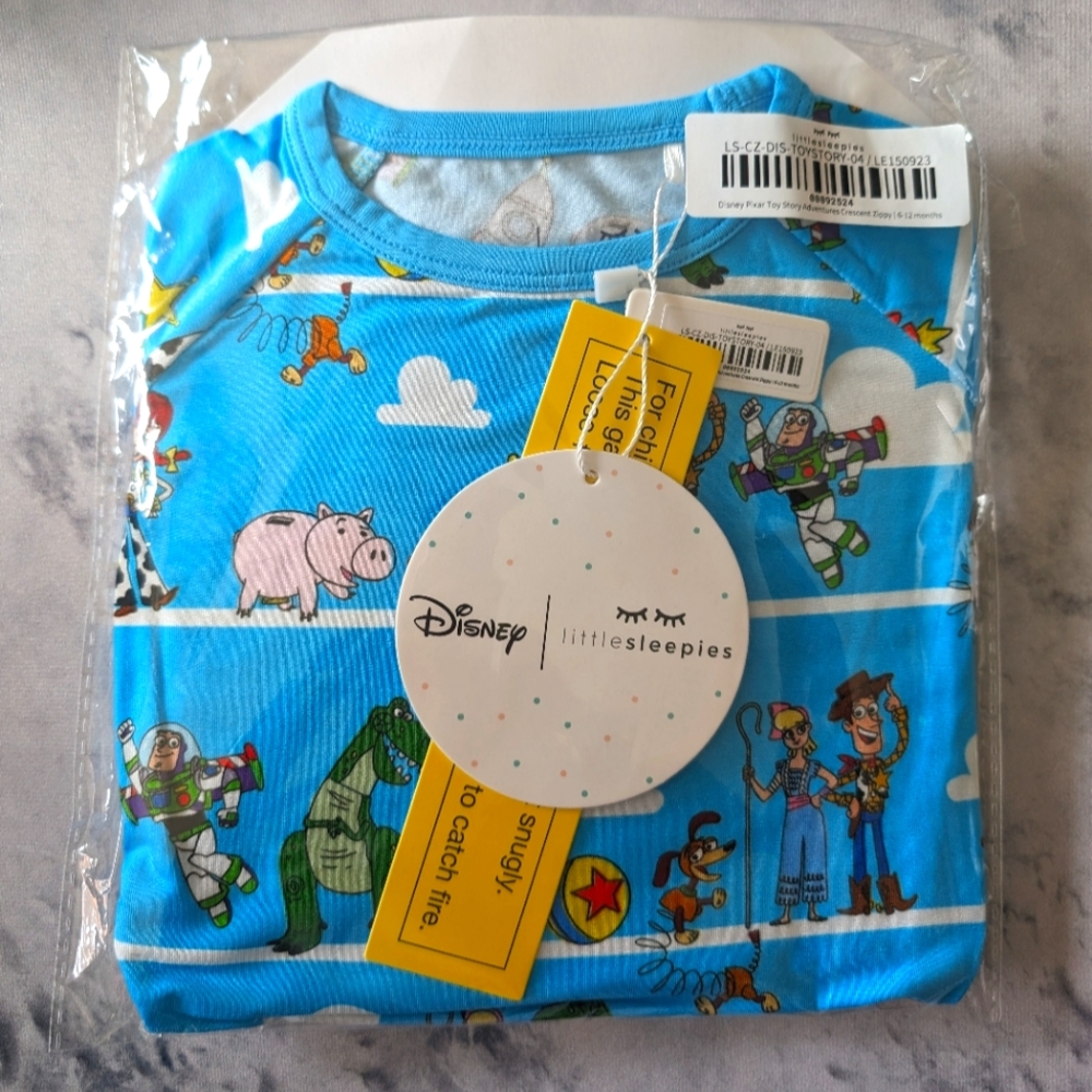 Little Sleepies Disney Pixar Toy Story Adventures Crescent Zippy |6-12 months